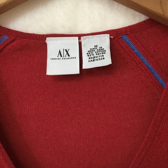Armani Exchange Red Color-blocked Sweater - Picture 3 of 11